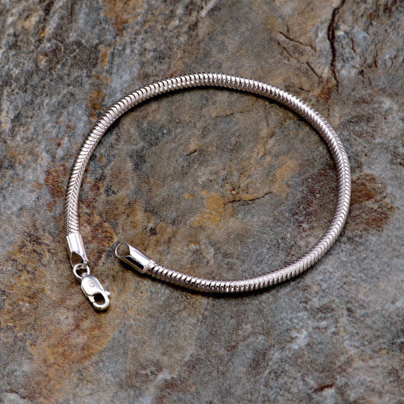 Silver Snake Bracelet 8 inches