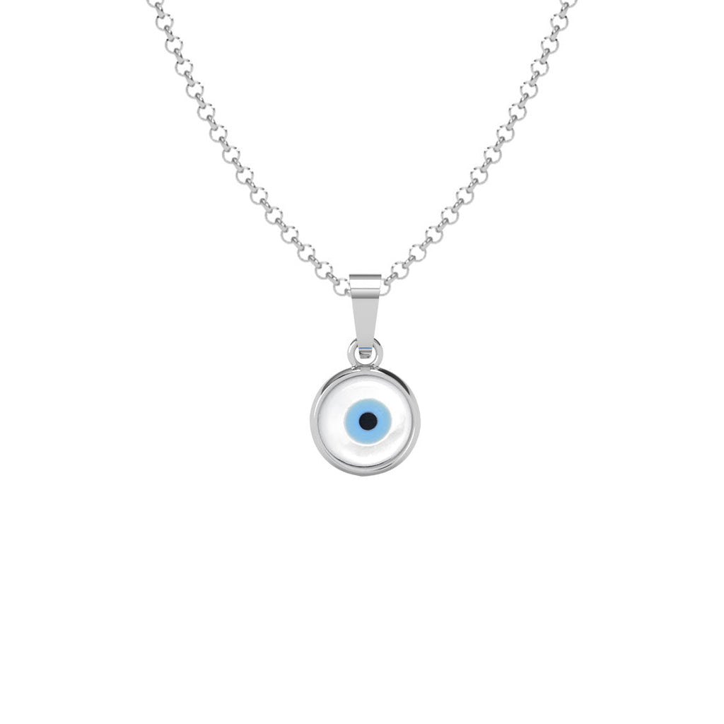 Silver Evil Eye Men Pendant Necklace with Chain or without Chain