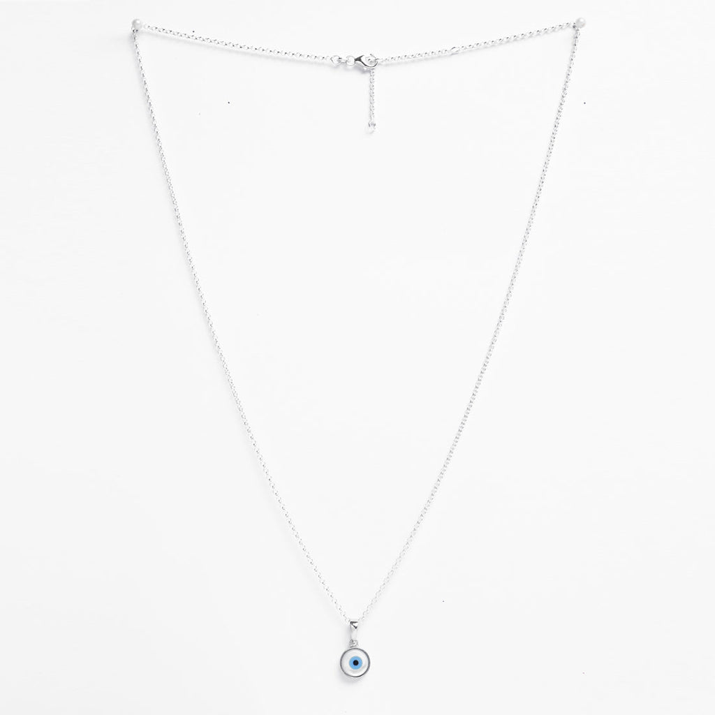Silver Evil Eye Men Pendant Necklace with Chain or without Chain