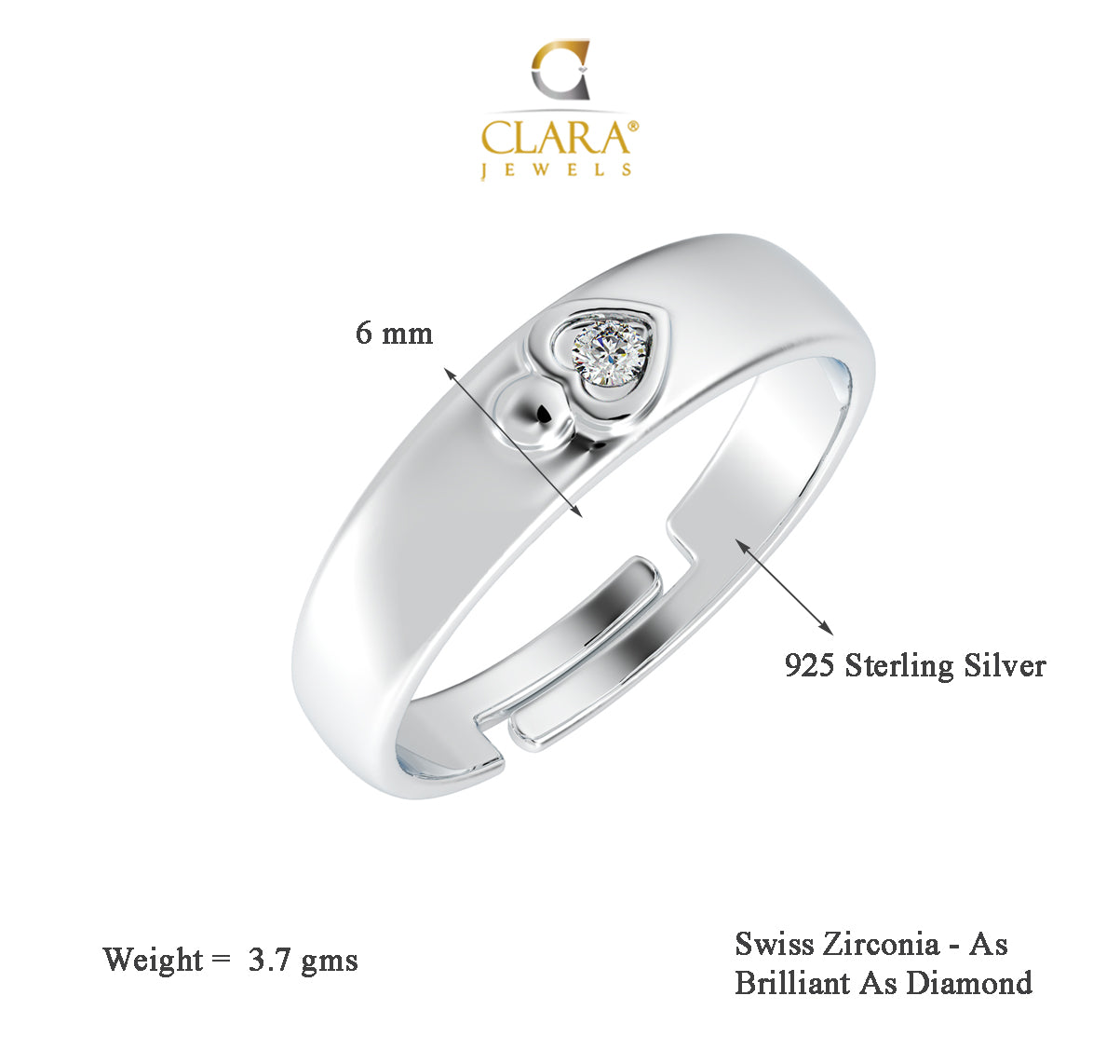 Silver Spade Ring